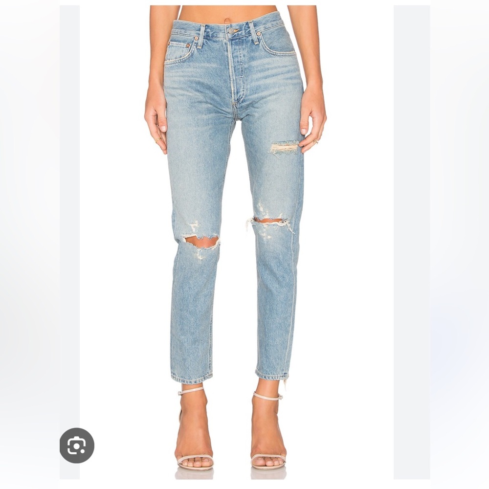 AGOLDE Jamie High Rise Classic Jean Size 26 Distressed
